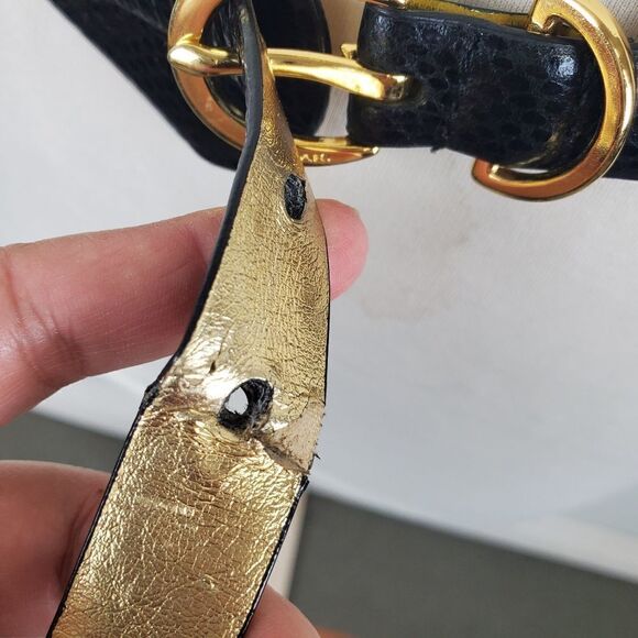 Tahari slim corset belt reptile embossed leather - Picture 6 of 7